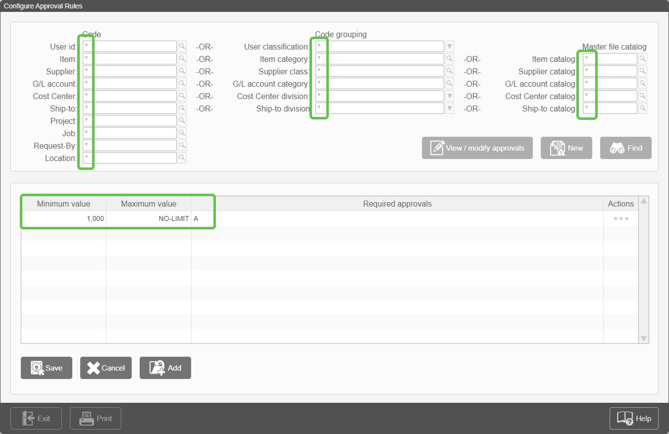 Configure Approval Rules - dollars only-2020